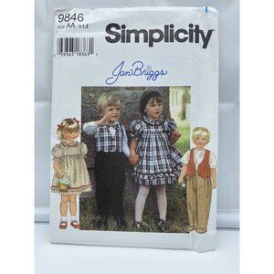 Simplicity Sewing Pattern 9846 Toddler Girls & Boys Separates 1/2-2 Dress Pants
